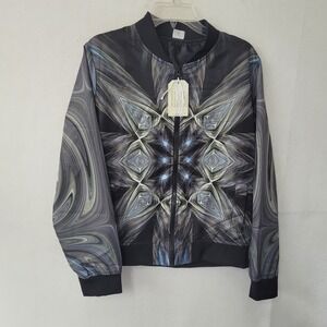 ImagineNature by Lauren Karp Artwork Midnight‎ Bomber Jacket Abstract Graphic L